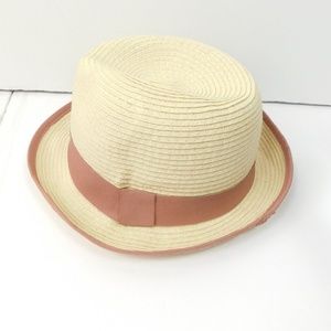 NEW Charlotte Russe Mauve Band Straw Fedora Hat